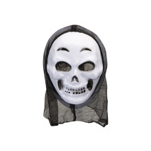 Halloween Skull Mask with Hood White