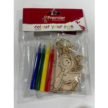 XF5009 Pack of 4 Christmas Colour Your Own Wooden Characters