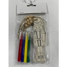 XF5010 Pack of 3 Colour Your Own Wooden Christmas Nutcracker Figures