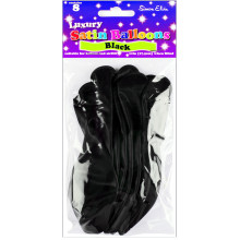 Simon Elvin 11" Luxury Satin Balloons Black 8's