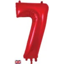 34" Red Number 7 Foil Balloon