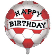 Foil Balloon 18" Football Red & White Double Sided
