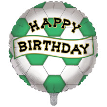 Foil Balloon 18" Football Green & White Double Sided