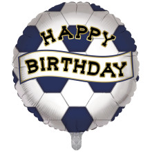 Foil Balloon 18" Football Navy & White Double Sided
