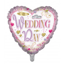 Foil Balloon Wedding Day Heart 2 Designs Double Sided