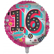 Foil Balloon Age 16 Female 2 Designs Double Sided