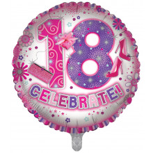 Foil Balloon Age 18 Female 2 Designs Double Sided