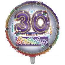 Foil Balloon Age 30 Unisex 2 Designs Double Sided
