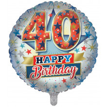 Foil Balloon Age 40 Male 2 Designs Double Sided