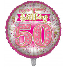 Foil Balloon Age 50 Female 2 Designs Double Sided