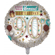 Foil Balloon Age 90 Unisex 2 Designs Double Sided