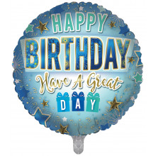 Foil Balloon Birthday Celebrate Male 2 Designs Double Sided