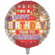 Foil Balloon Birthday Open Cute 2 Designs Double Sided