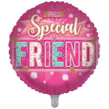 Foil Balloon Special Friend Pink 2 Designs Double Sided