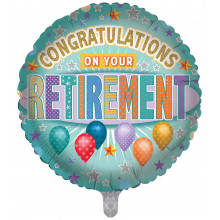 Foil Balloon Retirement 2 Designs Double Sided