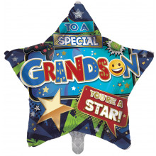 Foil Balloon Special Grandson Star 2 Designs Double Sided