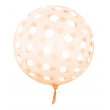 18" Vortex Sphere Balloon P/Dot Orange