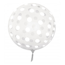 18" Vortex Sphere Balloon P/Dot Silver