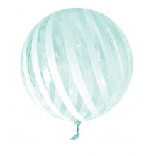 18" Vortex Sphere Balloon Striped Turq