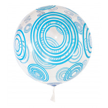 18" Vortex Sphere Balloon Swirly Blue