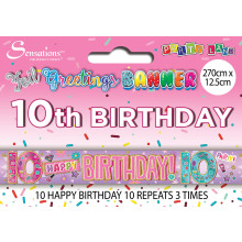Party Banner 2.7m Age 10 Girl