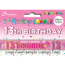 Party Banner 2.7m Age 13 Girl