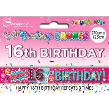 Party Banner 2.7m Age 16 Girl