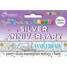 Party Banner 2.7M Silver Anniversary