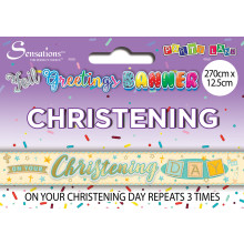 Party Banner 2.7m Christening Day