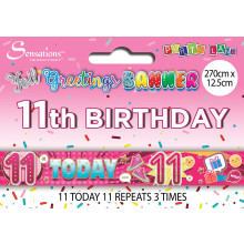 Party Banner 2.7m Age 11 Girl