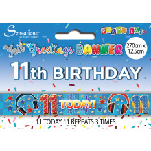 Party Banner 2.7m Age 11 Boy