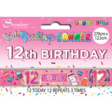 Party Banner 2.7m Age 12 Girl