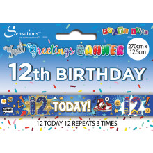 Party Banner 2.7m Age 12 Boy