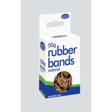 Natural Rubber Bands 50gm Assorted Sizes