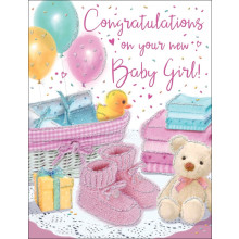 Baby Girl Booties 60 Cards C80126