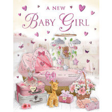 Baby Girl Cot 60 Cards C81091