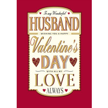 JVC0335 Husband Trad C75 Valentine's Day Card C88493