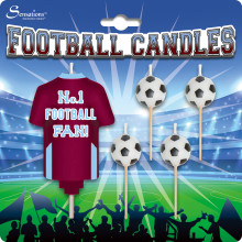 Party Candle Football Claret & Blue