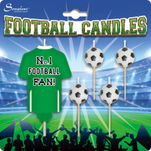 Party Candle Football Green & White