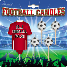 Party Candle Football Red & White