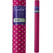 Gift Wrap Roll Kraft Pink Star 2Mx70cm