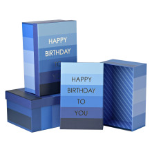 Nest 3 Gift Boxes Birthday Blue
