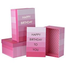 Nest 3 Gift Boxes Birthday Pink