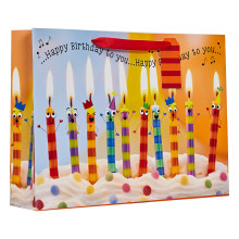 Gift Bag Birthday Candles Ex Lge Shopper