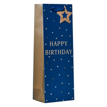 Gift Bag Bottle Happy Birthday Blue
