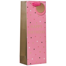Gift Bag Bottle Happy Birthday Pink
