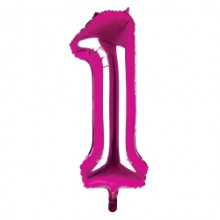 34" Dark Pink Number 1 Foil Balloon