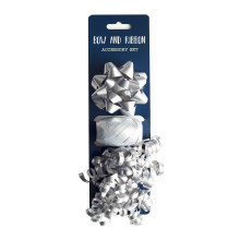 Silver Bow & Ribbon Cop Set 3Pce