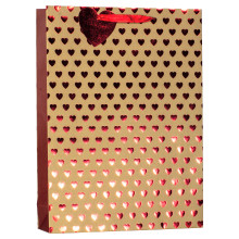 Gift Bag Foil Heart Kraft Extra Large