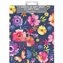 Flat Gift Wrap & Tags Roses F2622